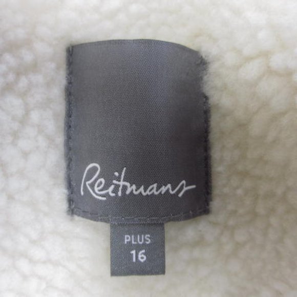 Reitman's Iridescent Ivory Faux Suede Sherpa Lined Raw Edge Vest Size 16 - Picture 9 of 11